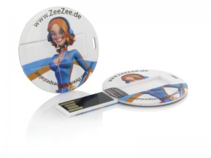 USB Karte Disc rund Werbeartikel günstig mit Druck Logo