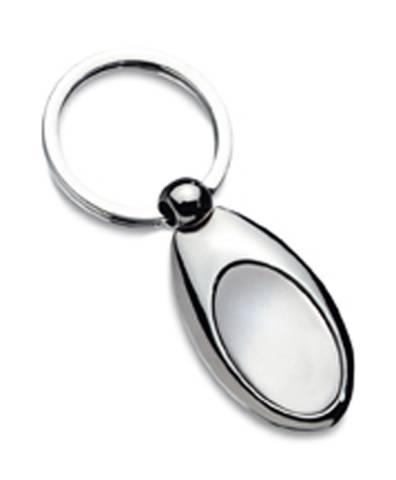 Schl�sselanh�nger oval mit mattsilberner Einlage