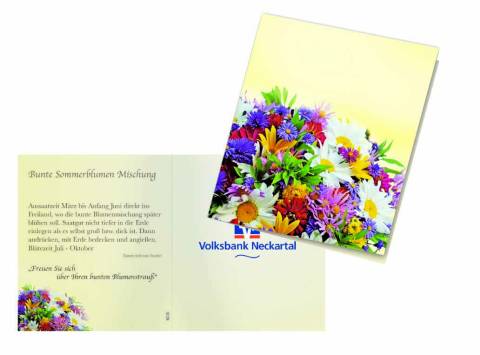 Klappk�rtchen bunte Blumenwelt, Blumenmischung-amen, 1-4 c Digit