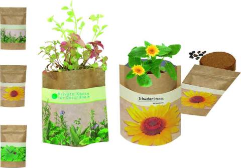 Natur Bag Sonne, Zwergsonnenblumen, 1-4 c Digitaldruck inklusive