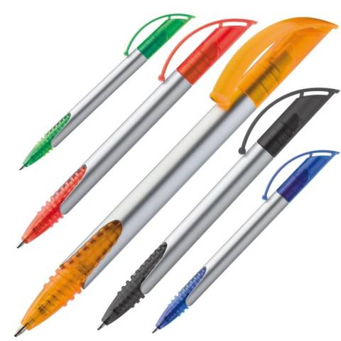 Kugelschreiber Kunststoff mit gebogenem Griff
