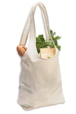 Bio Baumwolltasche mit Seitenfalte