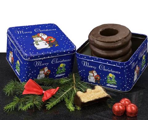 Baumkuchen in Weihnachtsdose