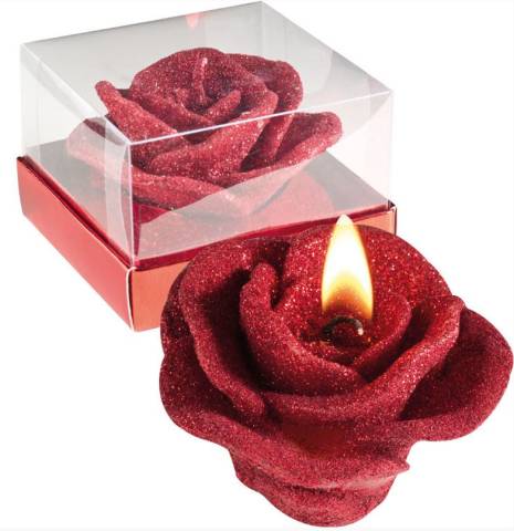 Kerze in Rosenbl�tenform