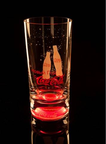 Werbeglas mit Licht