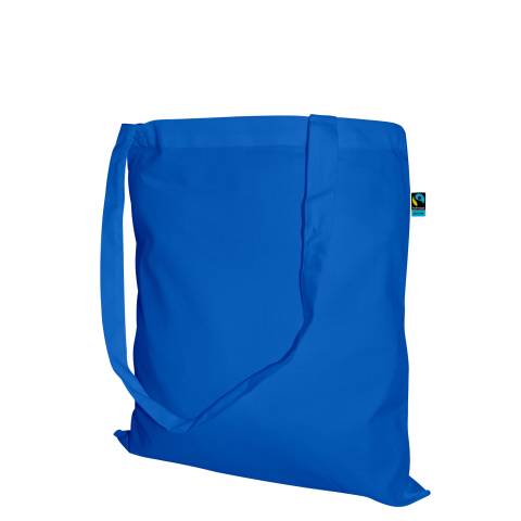 Fairtrade Baumwolltasche 34x42 lange Henkel Royal Blau