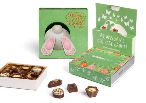 Lindt Mini Pralin�s in Oster Pop-Up Werbekartonage