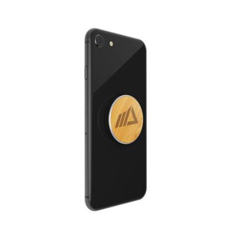 PopSockets Wood Telefonhalter mit Logo als Werbeartikel