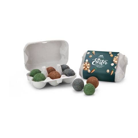 6 bunte Saatkugeln - Bienenweide im Eierkarton