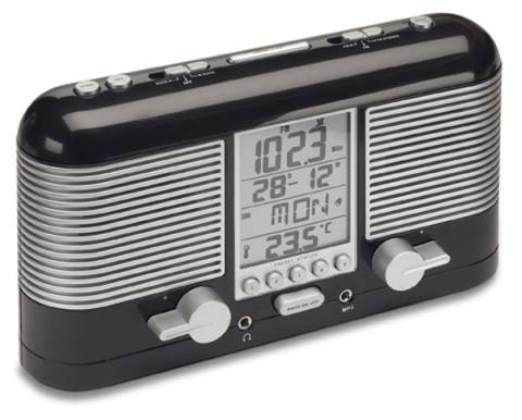 Radio controlled clock radio REFLECTS NIMBA BLACK 