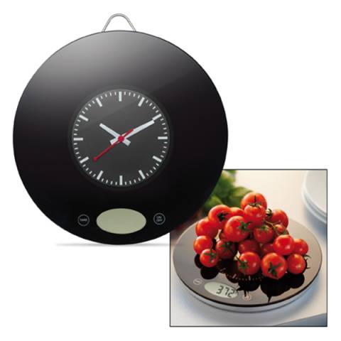 Kchenwaage mit Uhr