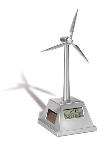 Uhr mit solarbetriebenem Windrad