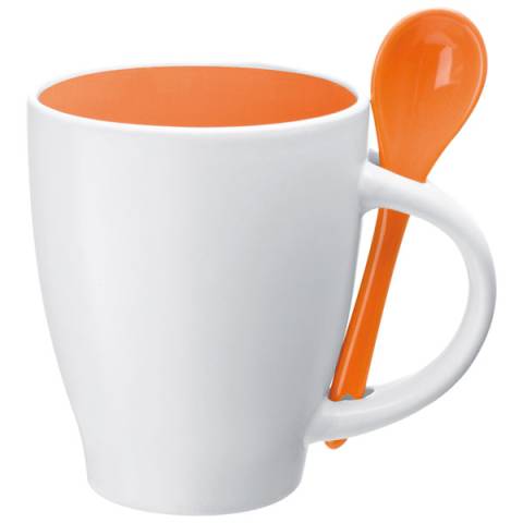 Groe Keramiktasse mit Lffel (250 ml)