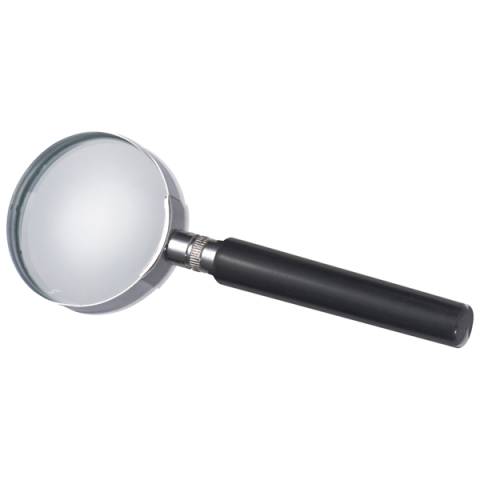 Klassische Lupe mit schwarzem Griff