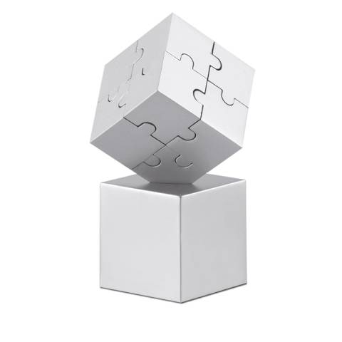 3D-Puzzle silber matt Kubzle