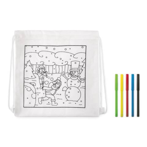 Beutel mit Kordelzug wei PAINT&GO