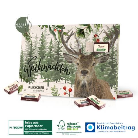 Fairtrade Adventskalender aus Graspapier