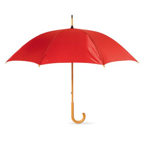 Regenschirm mit Holzgriff rot Cala