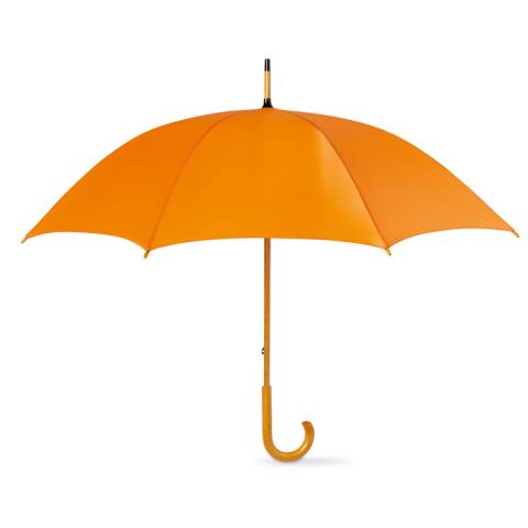 Regenschirm mit Holzgriff orange Cala