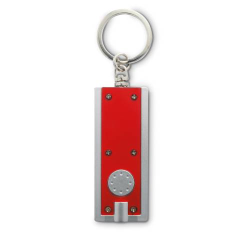 Schl�sselring mit  Taschenlampe transparent rot Signelite