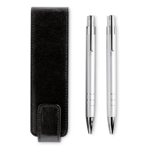 Schreibset silber matt Reporter
