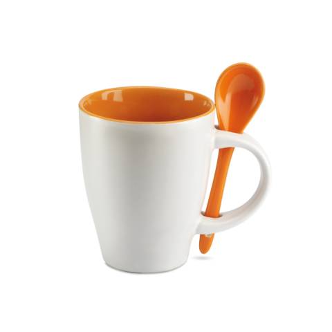 Becher mit Lffel orange Dual