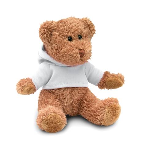 Teddybr mit Hoody wei JOHNNY