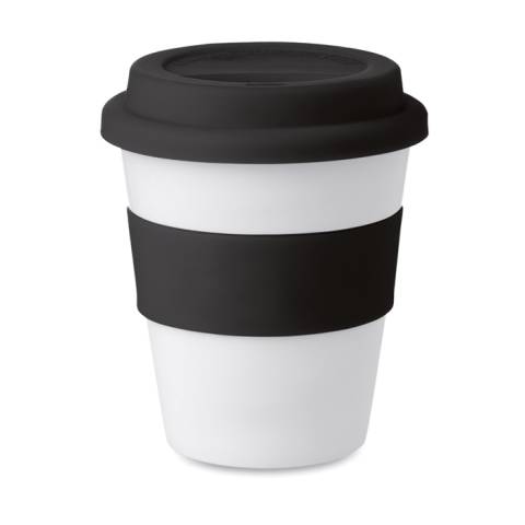 PP Becher mit Silikon-Deckel schwarz Astoria