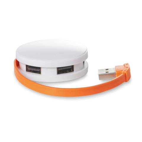 4 Port USB Hub orange Roundhub