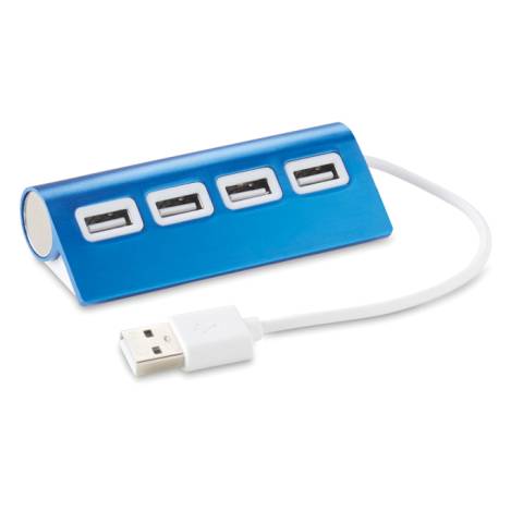 4 Port USB Hub blau Aluhub