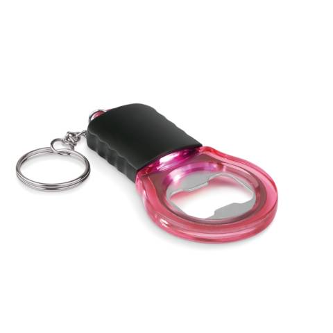 Schlsselring mit Kapselheber transparent rot Light&Key