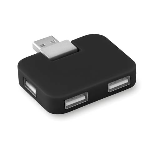 4 Port USB Hub schwarz Square