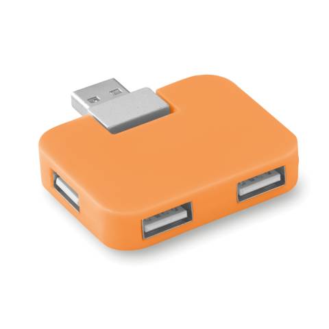 4 Port USB Hub orange Square