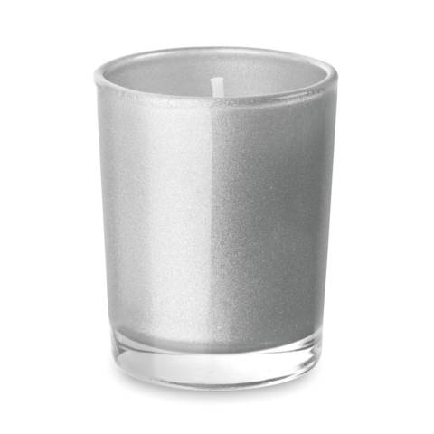 Duftkerze im Glas silber matt Selight