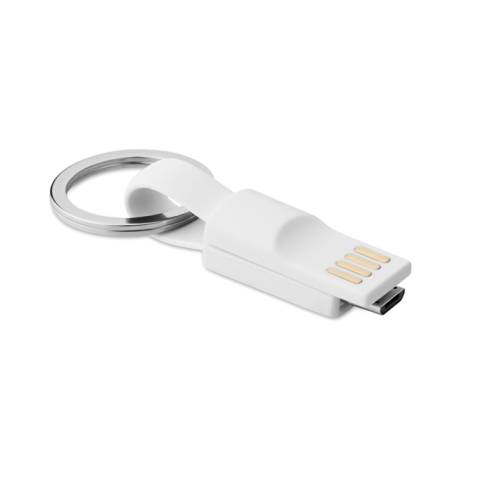 Schl�sselring Mikro-USB-Kabel wei� Mini