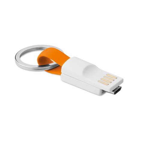 Schlsselring Mikro-USB-Kabel orange Mini