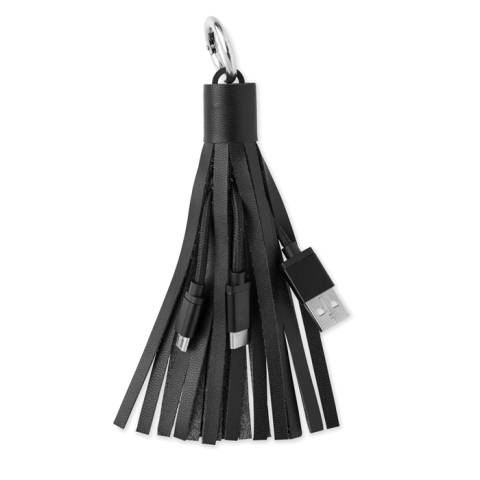 Schlsselring mit Kabel-Set schwarz Tassel