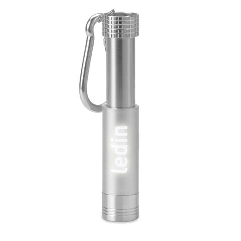 Taschenlampe mit Karabiner silber POP LIGHT