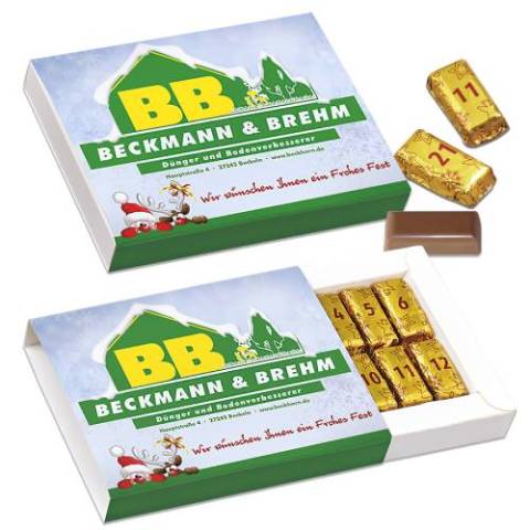 Schuber Adventskalender Goldbarren Sondermotiv