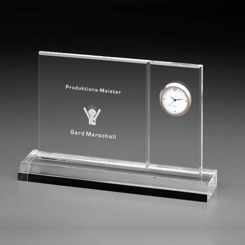 Acryl Award mit Uhr