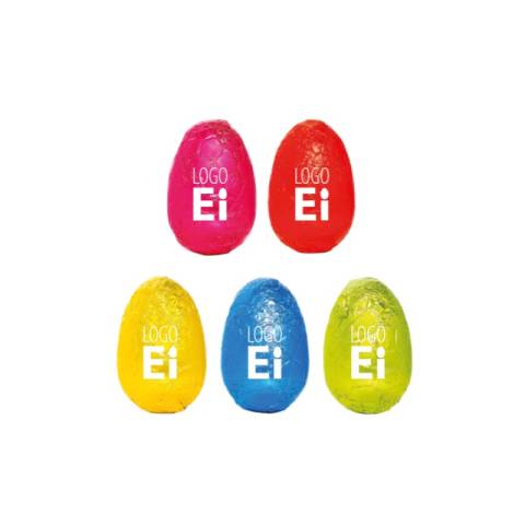 Schoko Logoeier bunt sortiert