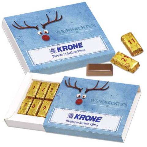 Schuber Adventskalender Goldbarren Red Nose