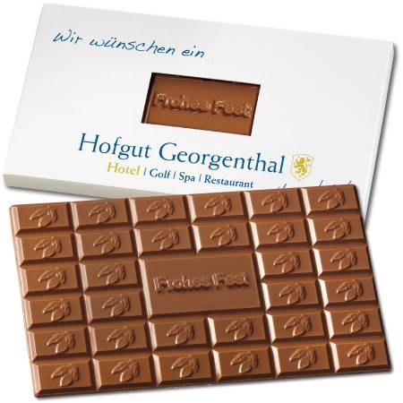 Schokolade `Frohes Fest` im Werbekarton 150g