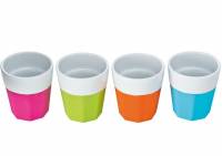Set aus 4 Bechern mit Silikonschutz