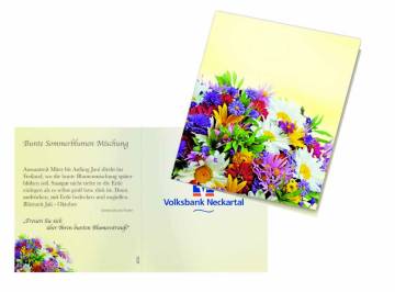 Klappkrtchen bunte Blumenwelt, Blumenmischung-amen, 1-4 c Digit