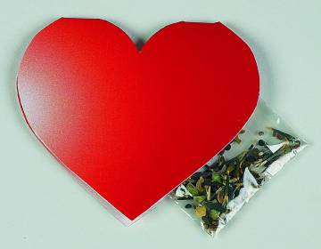 Klappkrtchen Herz, Samen bunte Blumenmischung, 1-4 c Digitaldru