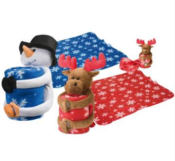 Plschtier mit Fleecedecke