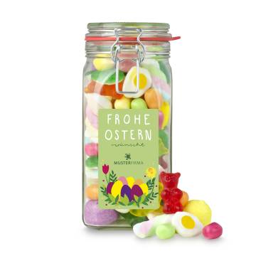 Frohe Ostern Einmachglas Werbegeschenk
