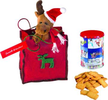 Weihnachtst�schchen, Dose 4051 + magn.Elch, 1-4 c Digitaldruck i