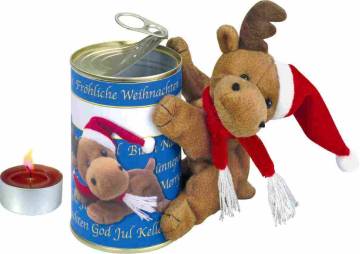 Magnetischer Elch in Dose mit Teelicht